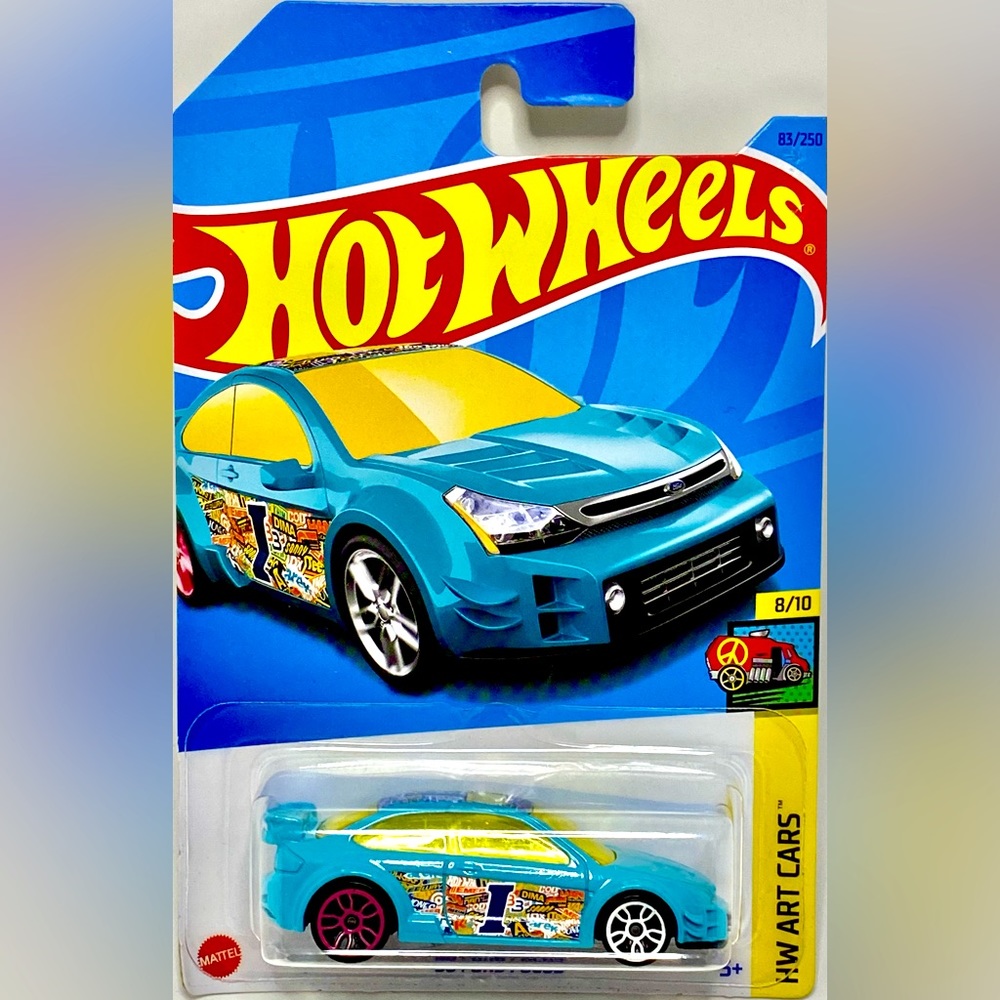 ✅ 🚗 4/20 🚗 NEW 2023 MATTEL HOT WHEELS 8/10 HW ART CARS 08’ FORD FOCUS #83/250